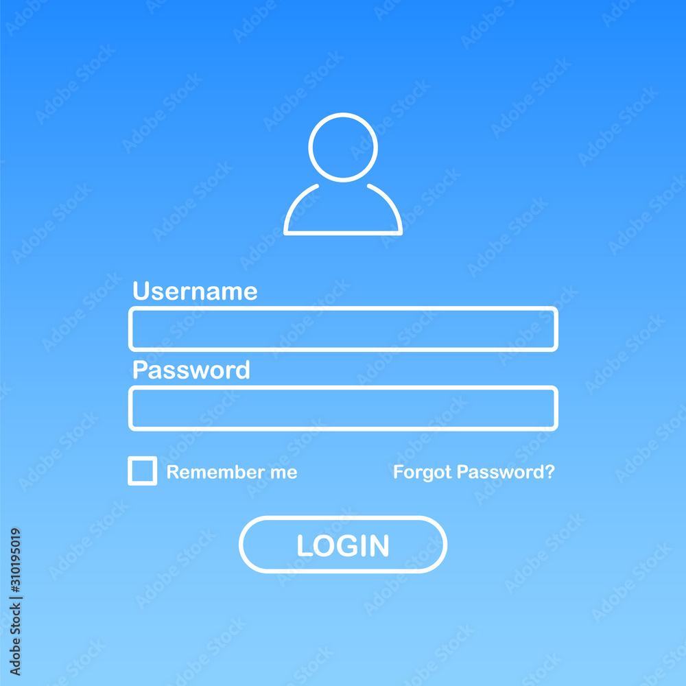 Poster user login interface. username and password for login. vector illustration.