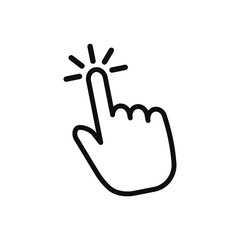 Fototapeta premium Cursor hand line icon. Vector