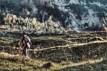 Fototapeta premium On the way to the top of Mittelhorn