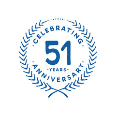 51 years design template. 51st logo. Vector and illustration.