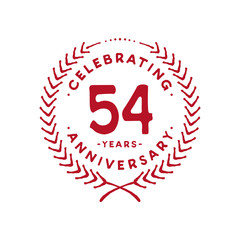 54 years design template. 54th logo. Vector and illustration.