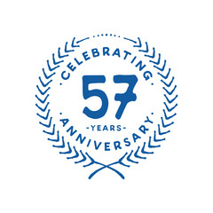 57 years design template. 57th logo. Vector and illustration.