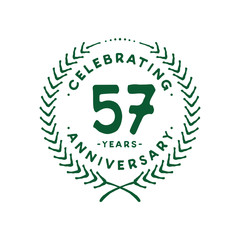 57 years design template. 57th logo. Vector and illustration.