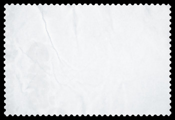 Blank postage stamp - Isolated on Black (Clipping path included)