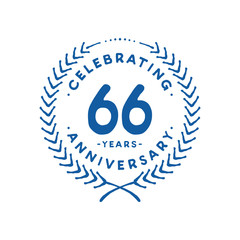 66 years design template. 66th logo. Vector and illustration.