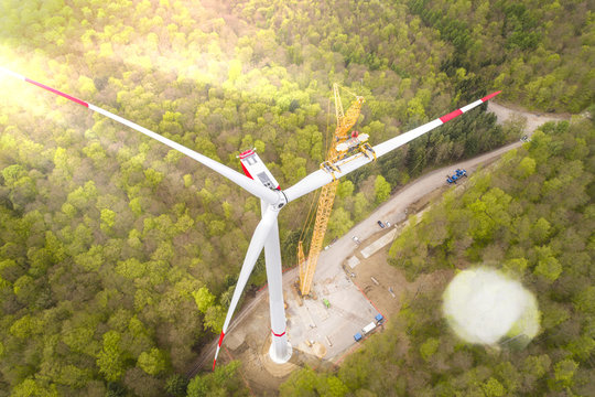 Wind Turbine Tower Under Construction