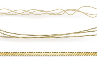 Vector realistic gold isolated rope for decoration and covering