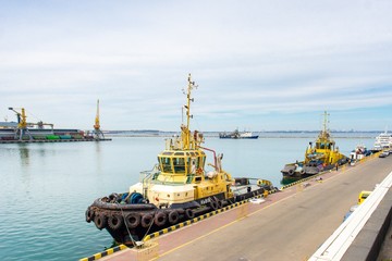 Fototapeta premium The Port of Odessa or Odessa Sea Port — located near Odessa — is the largest Ukrainian seaport