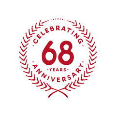 68 years design template. 68th logo. Vector and illustration.