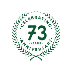 73 years design template. 73rd logo. Vector and illustration.