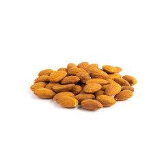 Roasted Almond nuts isolated on white background