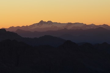 Grossglockner (Austria) seen from Marmolada Summit  Italy  Dolomites