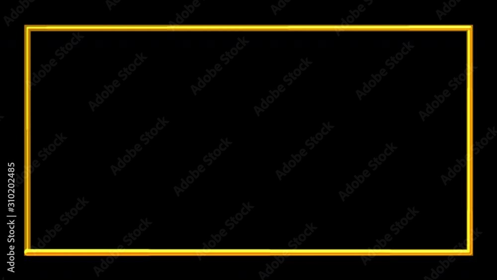Wall mural golden frame border transparent background seamless loop animation