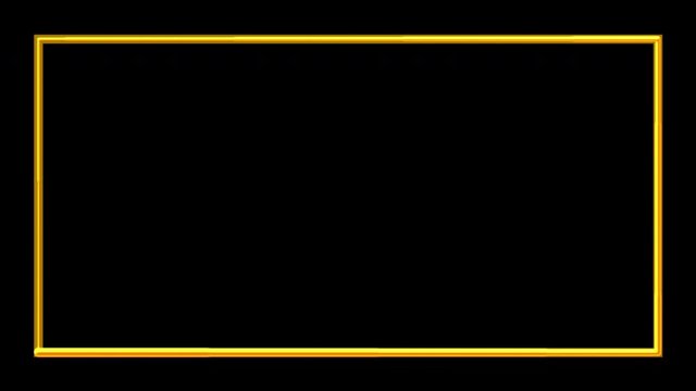 Golden Frame Border Transparent Background Seamless Loop Animation
