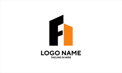 The logo of a high rise, abstract office building is suitable for the logo or symbol of a construction and building company