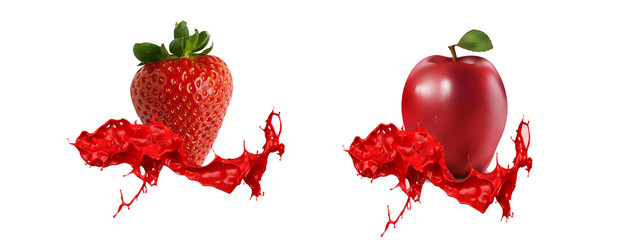 Strawberry and Apple effects and backgrounds