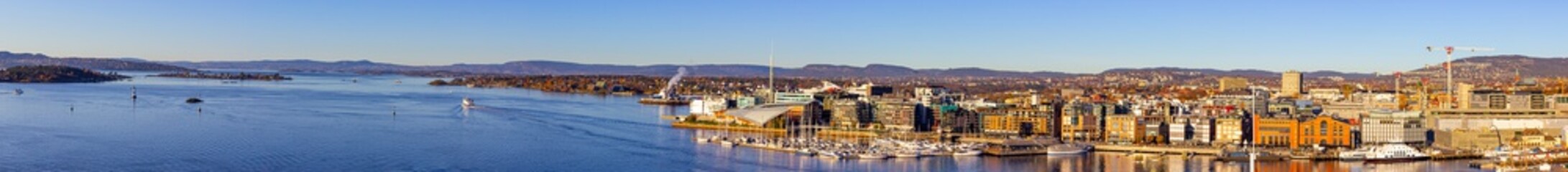 Panorama of Oslo skyline and fjord, Norway