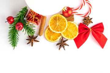 Xmas golden Card. Christmas decoration isolated on white. New Ye