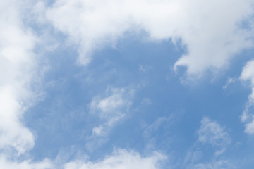 Clear blue sky with white cloud background