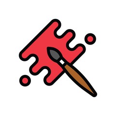 art and craft related brush and color vector with filled style