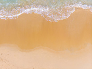 Aerial view white sand sea beach