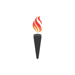 Torch vector icon illustration design template