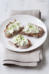 Bread and cream cheese