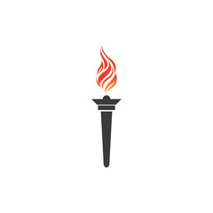 Torch vector icon illustration design template