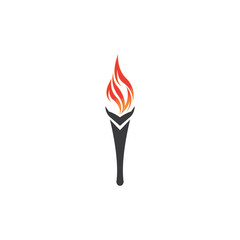 Torch vector icon illustration design template