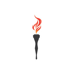 Torch vector icon illustration design template