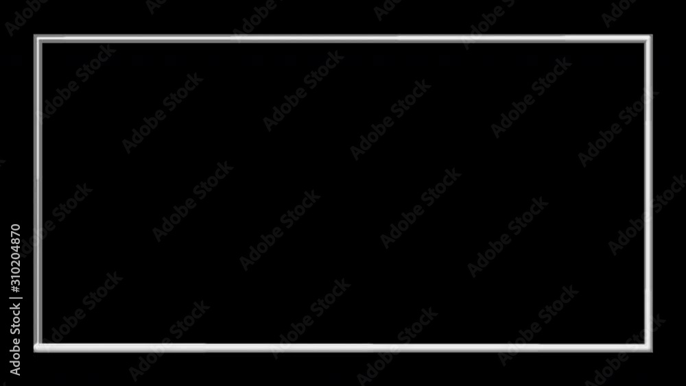 Wall mural white frame border transparent background seamless loop animation