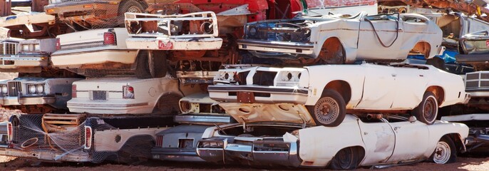 Pile of scrap cars