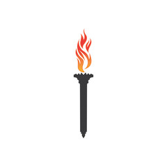 Torch vector icon illustration design template