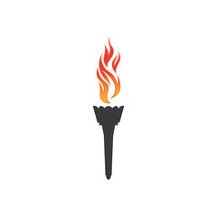 Torch vector icon illustration design template