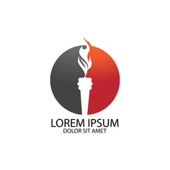 Torch vector icon illustration design template