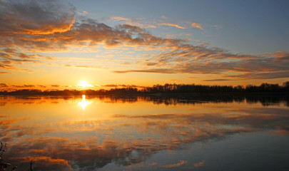 Obraz premium Beautiful sunset in Grudziadz .