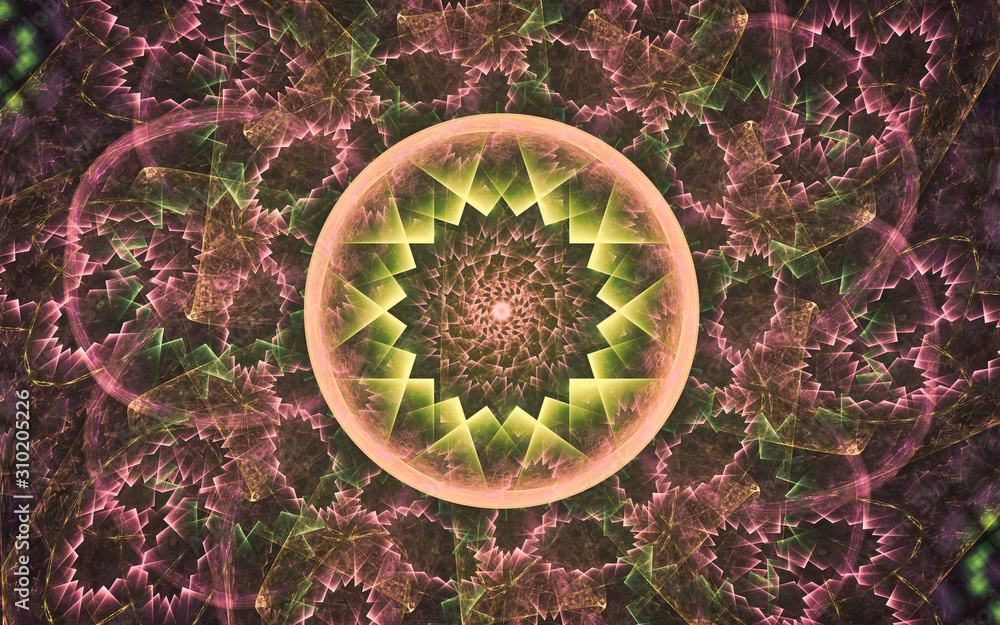 Fototapete digital generated image in the form of abstract geometric shapes of various shades and colors for us