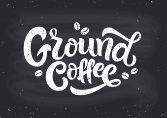 Coffee handwritten lettering .Coffee typography vector design for a coffee house. Design template celebration. Vector illustration.