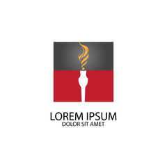 Torch vector icon illustration design template