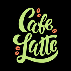 Fototapeta premium Coffee handwritten lettering .Coffee typography vector design for a coffee house. Design template celebration. Vector illustration.