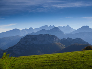 Mountain landscape with blue sky