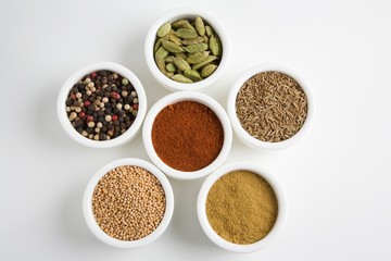 Different Types Of Spices Kept In A Bowl
