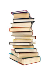 Stack of books isolated on a white background
