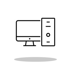 Computer icon in trendy flat style. Computer symbol for your web site design, logo, app, UI Vector EPS 10. 