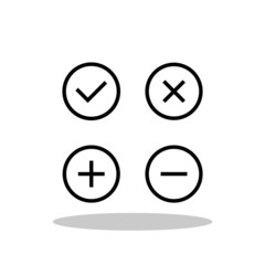 Outline confirm icons in flat style. Confirmation symbol for your web site design, logo, app, UI Vector EPS 10.