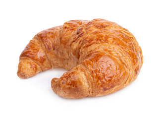 freshly baked croissant isolated on white background
