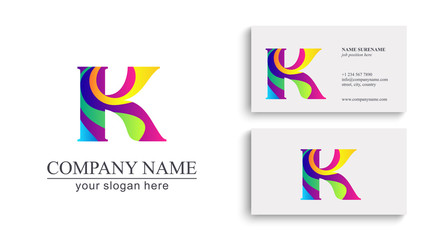 Letter K logo icon design template elements. personal monogram. Vector element. Color logo
