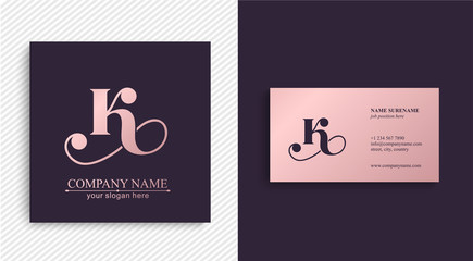 Letter K logo or monogram. blank for business card. For your business. Vector sign.