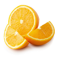 Fresh Sliced ​​oranges isolated on white background