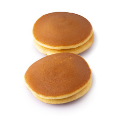 Dorayaki is japanese pancakes isolated on white background.